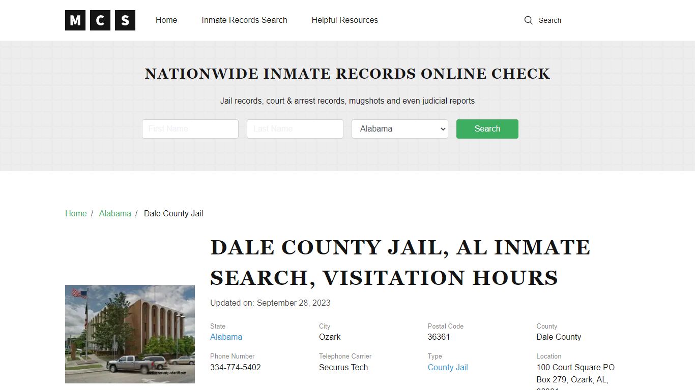 Dale County, AL Jail Inmates Search, Visitation Rules
