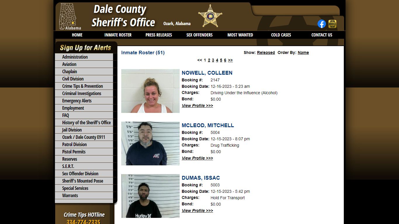 Inmate Roster - Current Inmates Booking Date Descending - Dale County ...